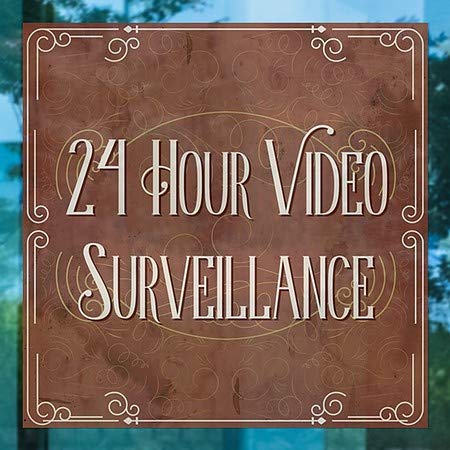 CGSignLab | „24 -часовен видео надзор -викторијанска картичка“ прозорецот за лепење | 5 x5