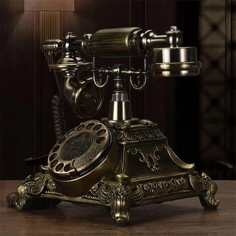 WYFDP Европски антички ротационо бирање стар фиксен телефон ретро дома старомоден жичен старомоден фиксни телефонски телефон