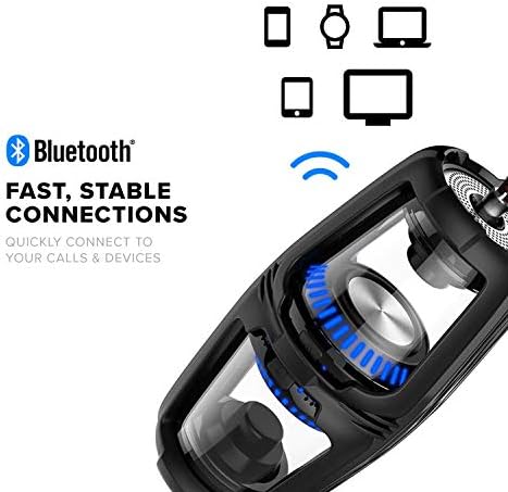 Зизо Тандер Дуо Вистински безжичен Bluetooth [LED осветлен] звучник | Магнетна основа вграден MIC HD звук и батерија за полнење
