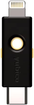 Yubico - YubiKey 5Ci-Двофакторен Безбедносен Клуч за автентикација За Android/КОМПЈУТЕР / iPhone, Двојни конектори за Осветлување/USB-C-Fido