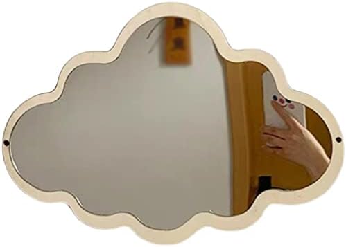 ФСИСМ Дрвена рамка Акрилна шминка огледало - Неправилен облак декоративно огледало шминка за убавина