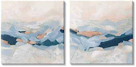 СТУПЕЛ ИНДУСТРИИ Апстрактни планински врвови сцени 2 парчиња поставени платно wallидна уметност, дизајн до јуни Ерика Вес
