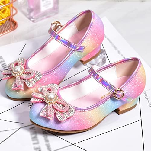 Деца чевли со дијамантски сјајни сандали принцези чевли се поклонуваат високи потпетици покажуваат чевли за принцези чевли чевли за облекување