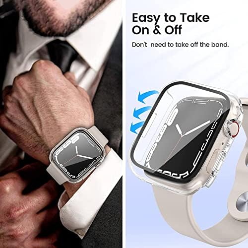 Hankn 2 пакет Clear 40mm Case компатибилен со Apple Watch Series 6 5 4 SE 40mm Temered стаклен екран Заштитник случај, целосна