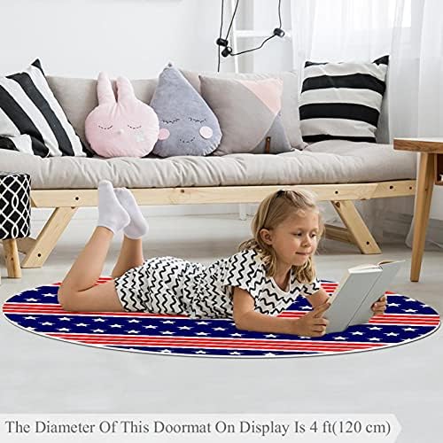 Llnsupply Round Kids Play Rug Star Star Stripe Rusher reard Подлога мека преклопна дете игра Мат екстра голем лапнат килим за бебиња за бебиња