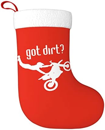 Cutedwarf доби нечистотија велосипед мотокрос Божиќно порибување Божиќни празници за одмор камин виси чорап 18 инчи чорапи