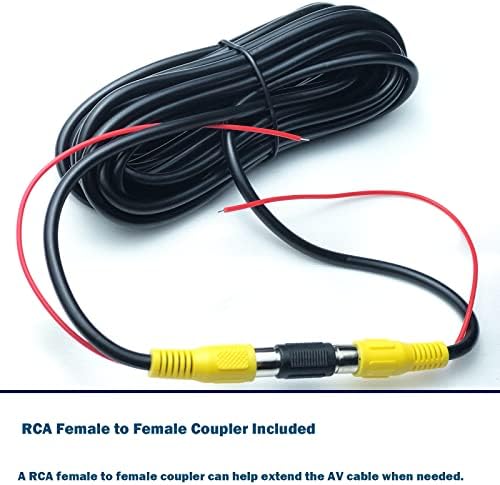 Колион надградена верзија задебелена 20 -та резервна камера RCA Видео кабел, RCA машки до машки приклучок за заден дел од задниот преглед на паркинг -кабел за резервна к