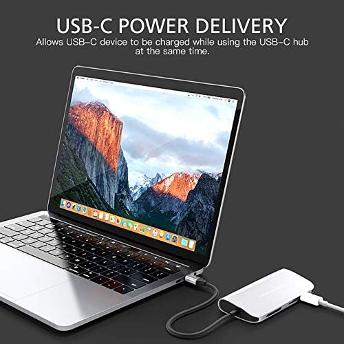 HYPERDRIVE USB-C Hub Адаптер за iPad Pro, MacBook Pro/Air, Power 9-во - 1 USBC Hub Dongle СО 4K HDMI, USB-C PD, Gigabit Ethernet,