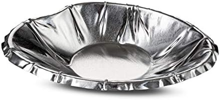 MT производи Алуминиумска фолија школки - пакет од 50 мини тави за школки од школки за печење - садови за пита за еднократна употреба - плоча за