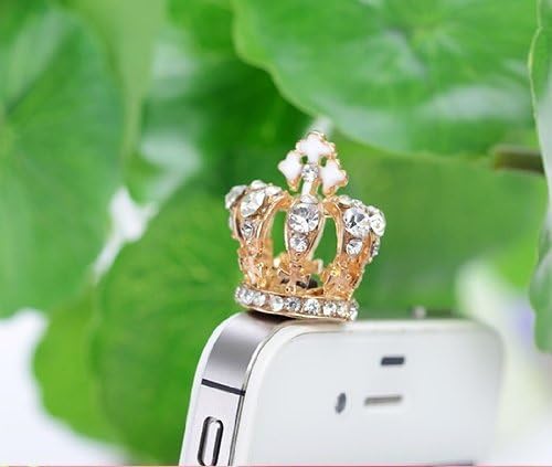 Шарм на Телефонот со дијамантска Круна, Приклучок за Приклучок за слушалки за телефон 3,5 мм Слушалки