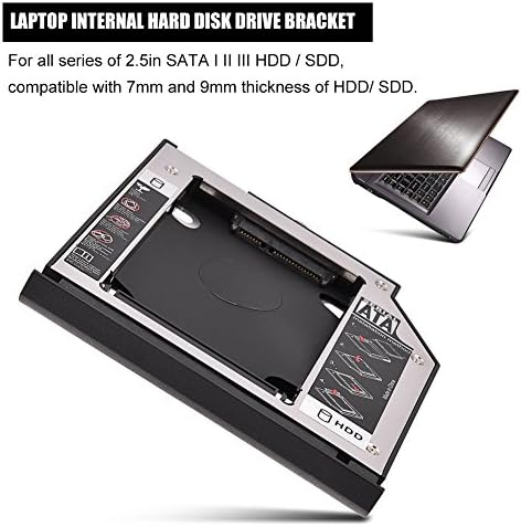 Sata HDD Внатрешно Куќиште Хард Диск Лаптоп ЦД РОМ Алуминиумска Легура Заграда за 2.5 SATA ii III HDD SDD, Компатибилен со 7mm, 9mm, 9.5
