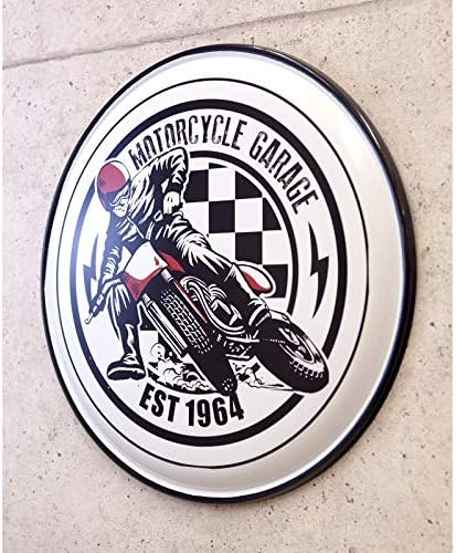 秋月 貿易 Akizuki Boeki Motorcyle Garage EMP19002 емајл метална плоча, круг
