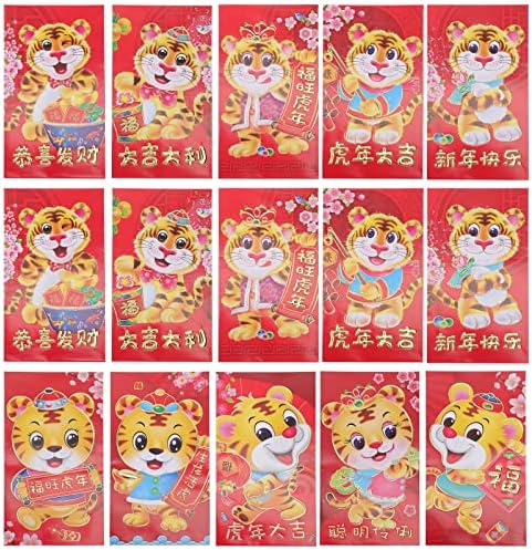 ДОИТУЛ 50 Еез Креативни Црвени Пликови 2022 Кинески Новогодишни Џебови За Пари Црвени Пакети-