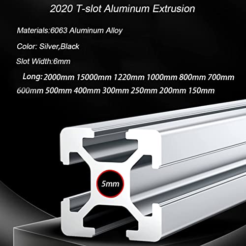 4 парчиња 300мм Т Слот 2020 Истиснување На Алуминиум Европски Стандард Анодизирана Линеарна Шина ЗА Делови ОД 3д Печатач и ЦПУ САМ Сребро