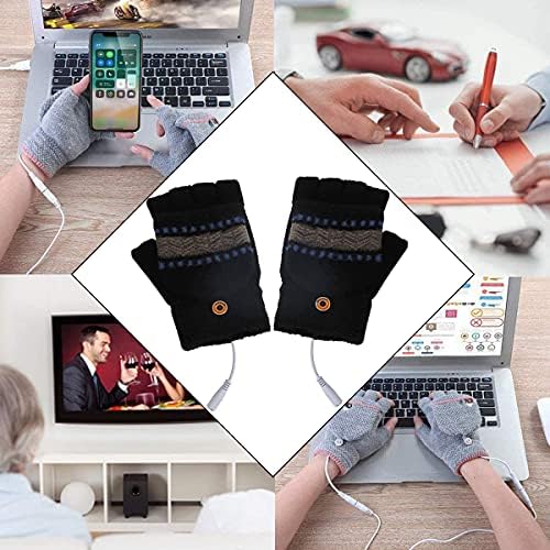 USB Загреани Ракавици за Жени &засилувач; Мажи, Ракавици Зимски Топла Лаптоп Пишување Ракавици, Целосна &засилувач; Половина Раце