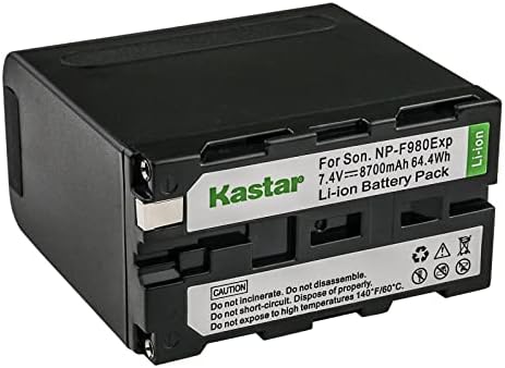 Kastar 1-Pack NP-F980Exp Батерија и двоен брз полнач CH04 компатибилен со Sony MVC-FD88 MVC-FD90 MVC-FD91 MVC-FD92 MVC-FD95 MVC-FD97