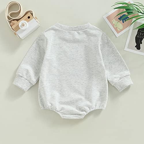 Новороденче бебе момче ромпер џемпер крава печати долг ракав џемпер врвен меурчиња облека облека за западна крава облека