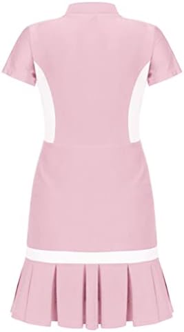 Yealdor Kids Girls 2 парчиња тениски фустан за голф сет со шорцеви резервоар на резервоарот и тениски здолништа Skorts Tranksuit Sett