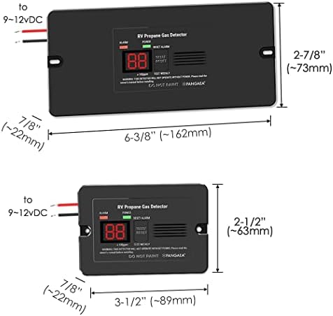 Детектор за гас со дигитален RV Propane Pangea со 85dB гласен аларм, DC 12V, за приколка, MotorHome, Motorcoach