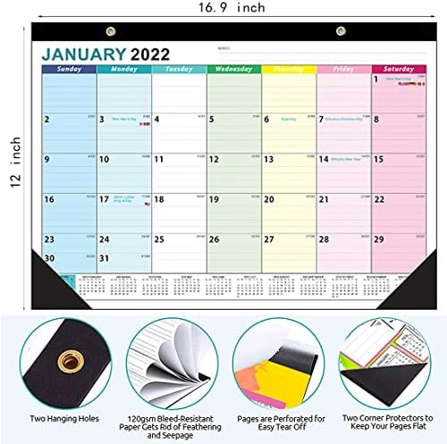 Календар на бирото AngelReally 2022, 18 месечен календар на големи биро јануари 2022 година - јуни 2023 година, 17 инчи x 12 инчи, големи владеечки