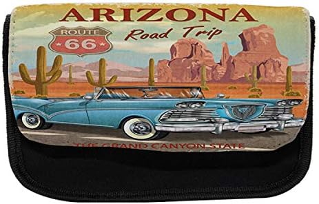 Лунарлива рута 66 кутија со моливи, Гранд Кањон во Аризона, Торба со молив со ткаенини со двоен патент, 8,5 x 5,5, повеќебојни