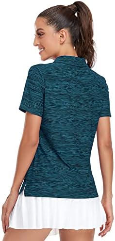 Wiracy женски голф кошула UPF50+ тренинг за заштита од сонце врвови долги кратки ракави 1/4 поштенски допол на брзо суво вклопување