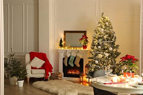 Богатства на Каролина CK3872CS Ших Поу Божиќно дрво Божиќно порибување, камин што виси чорапи Божиќна сезона Декора за украси за семејство,