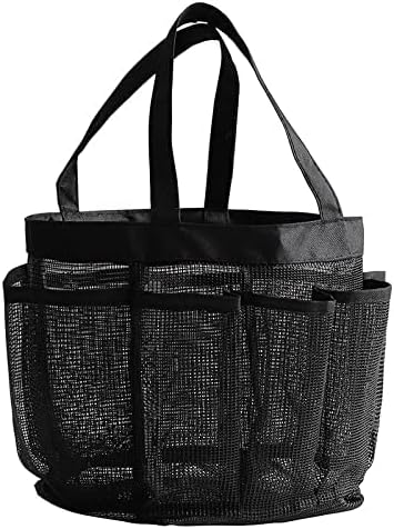 MBVBN Enignic Mesh Toush Caddy Protable for College Dorm Soone Essentials, Caddy Organizer, со голем капацитет од 8 џеб за балсам, сапун и други додатоци за бања. Камп, салата, пливање, плажа.