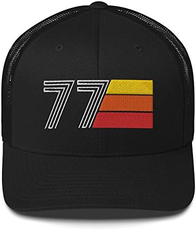 77 1977 Гроздобер ретро везена капа за камиони капа 45 -ти роденден Унисекс капа подарок