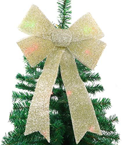 Toyland Light Up Bow - Божиќни украси со батерии - разновидни бои и големини