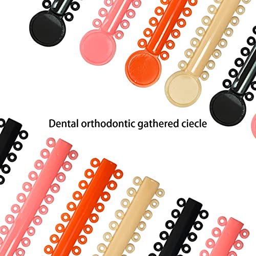40 парчиња Ортодонтски лигатура врски повеќе во боја Ортодонтски еластомерни еластомерни О-прстени загради гумени ленти