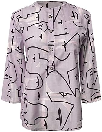 CFLVAEK Блузи За Жени Обични Летни Обични Пролетни Врвови Обична Работа Блуза Врвови Со Туника Со Тркалезен Врат Блуза