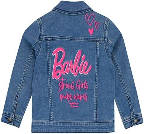 Барби Девојки Извезени Жан Јакна Надворешна Облека За Деца