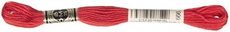 DMC 6-влакно везење памучен конец, светла Божиќна црвена боја
