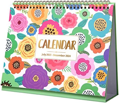 Календар за биро 2023-2024 - 2023-2024 Календар на бирото, стоечки флип 2023 - 2024 Календар на десктоп, 10 x 8.3, јули 2023 година - декември