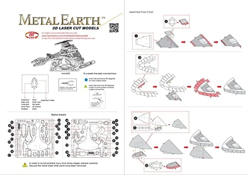 Фасцинации на метална земја Starвездени патеки Клингон Ворха 3Д метални модели комплет пакет со пинцети