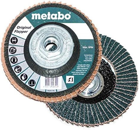 Metabo 629466000 4.5 X 5/8 - 11 оригинални дискови со флапер абразиви 80 решетки, 5 пакувања