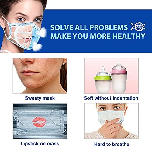3Д заграда за маска -силиконска маска за маска за држач -3D маска за држач за внатрешна поддршка за повеќе простор за дишење, чувајте ја ткаенината надвор од устата, л?