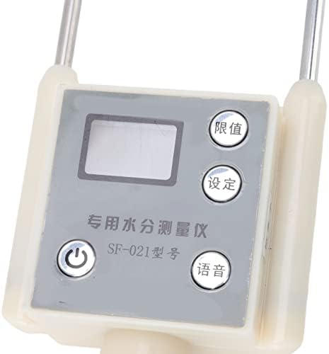 Дигитален LCD алатки Мерач на влага, мерач на влага од зрна, Анализатор на содржина на вода Анализатор Брзо мерење со двојна челична иглава трева детектор за влага за
