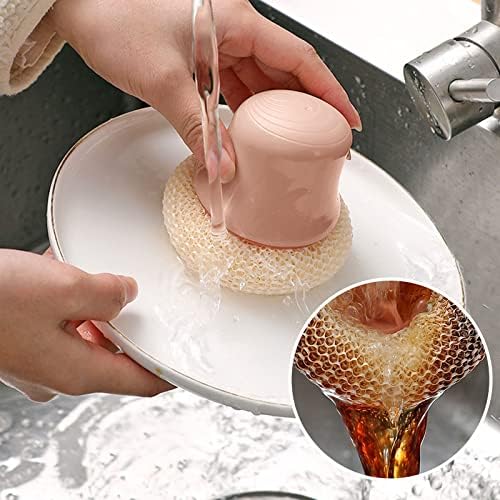 Кујна за миење садови сунѓер топка за чистење со рачка мултифункционална чистачка подлога за сунѓерска топка за тенџере и плоча за
