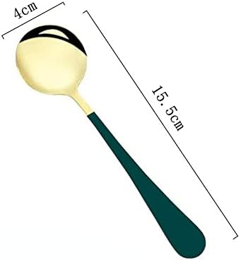Лажица со тркалезна лажица јапонски и корејски златен не'рѓосувачки челик десерт лажица лажица за домаќинство супа （） 黑金勺 黑金勺 黑金勺 黑金勺