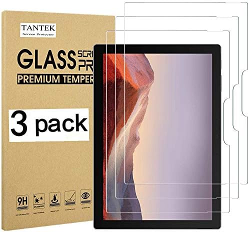 Тантек [заштитник на екранот со 3 пакувања за Surface Pro 7/Pro 6/Pro/Pro 4,12,3-инчи, калено стакло, ултра чисто, анти-гребење,