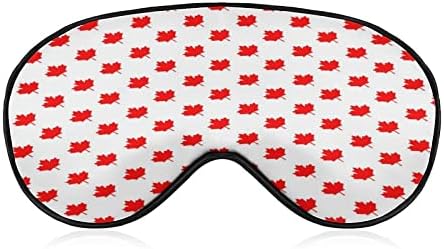 Канадски јаворов лист за спиење маска за очи мекото око ги блокира светлата заслепени со прилагодлива лента за патување за патувања