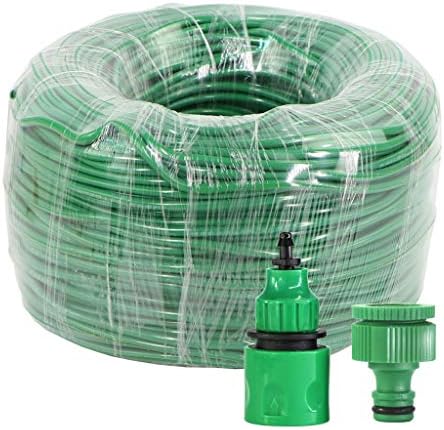 Genigw 10-70m 1/4 '' Зелена градинарска наводнување црево за наводнување Вода цевка за микро капење за систем за иртација 4/7мм црево