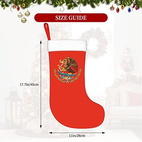 Мексиканско Знаме Орли Божиќно Порибување Божиќна Декорација Класичен 18 Инчи Камин Виси Чорап