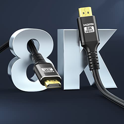 Soonsoonic HDMI 2.1 Кабел 6Ft 8K 48Gbps Ултра Голема Брзина Кабли &засилувач; 8K@60hz 4K@120hz 144hz eARC Динамички HDR 3D HDCP2. 2&засилувач;2.3 Плетенка HDMI Кабел | ЗА HDTV Монитор RTX 3090 Xbox Серија X PS5 итн