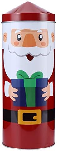 DOITOOL 1pc Божиќ Дедо Мраз Шема Tinplate Шпиц Калај Кутија Подарок Бонбони Кутија Божиќ Декор