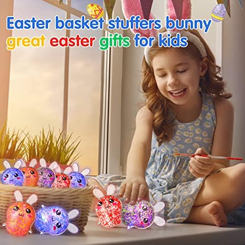 Mikulala 28 пакет LED осветли нараквици со врзани нараквици и осветли Велигденски играчки за зајаче играчки со стрес играчки ， Велигденски