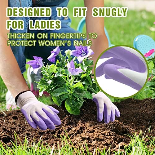 Aigeverture кожни градинарски нараквици за жени, работни нараквици за плевење, копање, садење и градинарство