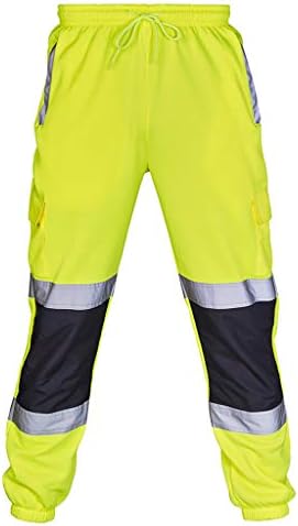 Wenkomg1 hi vis pants за мажи, видливи рефлексивни ленти отпорни на водоотпорна градежна работа безбедност CE панталони